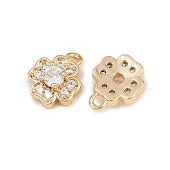 Brass Micro Pave Cubic Zirconia Pendants&nbsp;KK-K407-35G-01