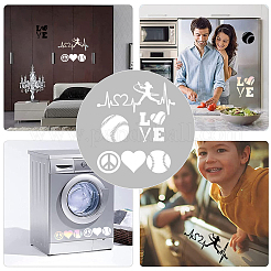 8 Sheets 4 Style Heart & Tennis Pattern Laser Style PET Waterproof Self-Adhesive Stickers&nbsp;STIC-GF0001-02B