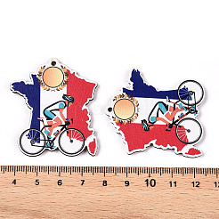 French Theme Printed Wood Pendants&nbsp;WOOD-N016-07