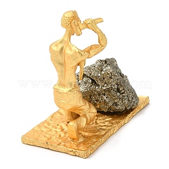 Alloy Miner Ornaments with Raw Natural Chalcopyrite&nbsp;PW23041817463