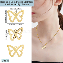 20Pcs 201 Stainless Steel Pendants&nbsp;STAS-BBC0007-79G