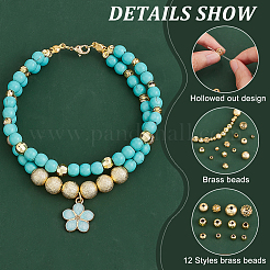 120Pcs 12 Styles Brass and Alloy Spacer Beads&nbsp;FIND-PH0017-39