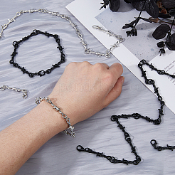 4Pcs 4 Styles Alloy Thornlet Link Chain Bracelets & Necklaces&nbsp;BJEW-FI0001-77
