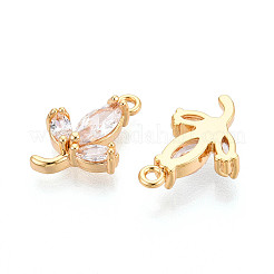 Brass Micro Pave Cubic Zirconia Pendants&nbsp;KK-N263-66G