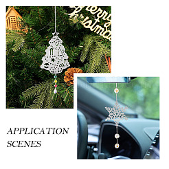 7Pcs 7 Styles 201 Christmas Stainless Steel Connectors Charms&nbsp;STAS-TA0005-48