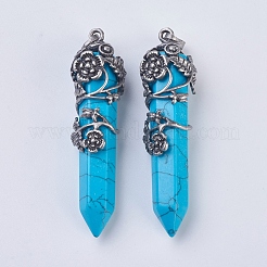 Natural & Synthetic Gemstone Pointed Pendants&nbsp;G-F529-B