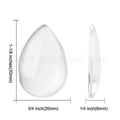 Transparent Teardrop Glass Cabochons&nbsp;GGLA-R024-30x20