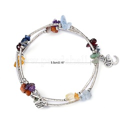 Three Loops Natural Gemstone Beaded Wrap Bracelets&nbsp;BJEW-JB02331-03