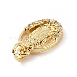 Brass Micro Pave Cubic Zirconia Pendants&nbsp;KK-C012-10G