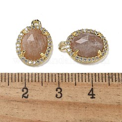 Natural Sunstone Faceted Oval Pendants&nbsp;G-I375-02G-06