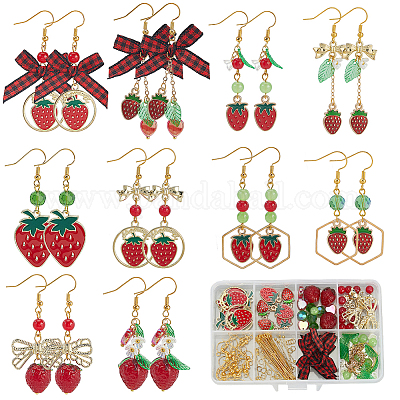 Strawberry Earring Sets&nbsp;DIY-SC0031-57-1