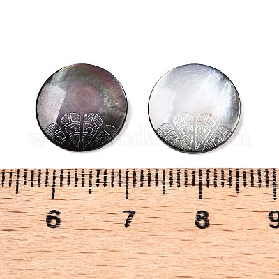 Natural Black Lip Shell Carved Cabochons&nbsp;SSHEL-T017-04B-1