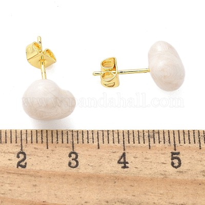 Brass Stud Earrings&nbsp;EJEW-F359-06G-01-1