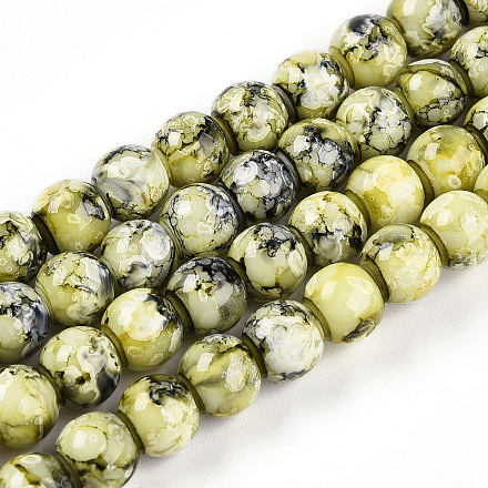 Baking Paint Glass Beads X1-DGLA-N003-8mm-A04-1