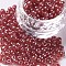 6/0 Glass Seed Beads, Trans. Colours Lustered, Round, Crimson, 4mm, Hole: 1.5mm, about 450pcs/50g, 50g/bag, 18bags/2pound