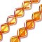 Electroplate Glass Beads Strands, Full Rainbow Plated, Rhombus, Dark Orange, 18x15.5x5mm, Hole: 1.2mm, about 35~37pcs/strand, 24.80~25.98 inch(63~66cm)