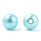 Spray Painted ABS Plastic Imitation Pearl Beads, Round, Cyan, 8x7.5mm, Hole: 1.8mm, about 2080 pcs/500g