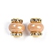 Resin Beads with Brass Rhinestone Rondelle, Lantern-Shaped, for Bracelets, Necklaces, Pen Decor, Cadmium Free & Lead Free, PeachPuff, 14.5x13.5mm, Hole: 3.5mm