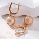 Brass Shimmer Hoop Earrings&nbsp;EJEW-K300-29G-2