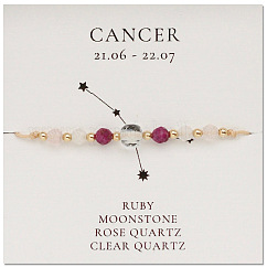 Natural Gemstone Constellation Beaded Bracelets, Cancer, Colorful, 11 inch(28cm)