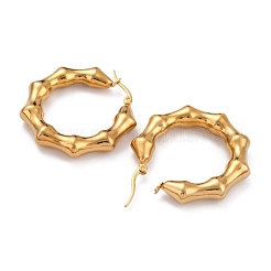 Ion Plating(IP) 304 Stainless Steel Hoop Earrings&nbsp;EJEW-O096-42G