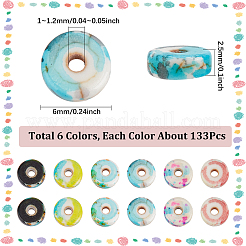 6 Strands 6 Colors Baking Paint Synthetic Turquoise Beads Strands&nbsp;G-SC0003-30B