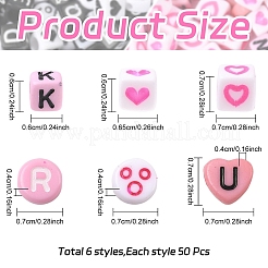 300Pcs 6 Styles Opaque Acrylic Enamel Beads&nbsp;MACR-YW0004-26