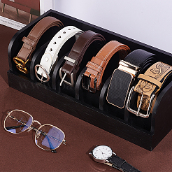 Bamboo Belt Organizer Holder with 6 Compartments&nbsp;AJEW-WH0166-77B