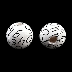 Printed Wood European Beads&nbsp;WOOD-G029-01