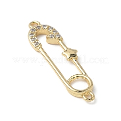 Brass Micro Pave Cubic Zirconia Connector Charms&nbsp;LS-KK-Q091-03G