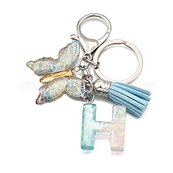 26Pcs Transparent Epoxy Resin & Transparent Acrylic & Faux Suede Tassel Keychain&nbsp;KEYC-JKC01202-08