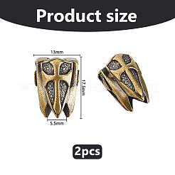 2Pcs Brass European Beads&nbsp;KK-DC0005-18AG