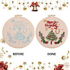 Christmas DIY Embroidery Starter Kits for Beginners&nbsp;AJEW-WH20816-026