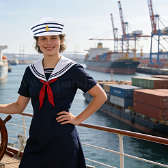 Polyester Sailor Hat&nbsp;AJEW-WH20070-248D