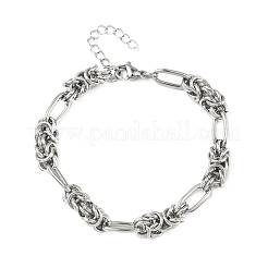 Unisex 304 Stainless Steel Byzantine Chains Bracelets&nbsp;BJEW-G790-06P
