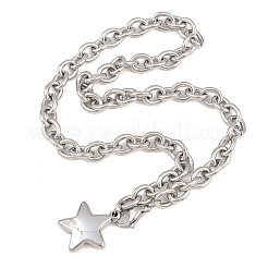 304 Stainless Steel Star Pendant Cable Chain Necklaces for Women&nbsp;SA-CBA48C7-02P