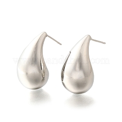 Rack Plating Brass Twist Teardrop Stud Earrings for Women&nbsp;EJEW-K247-02P