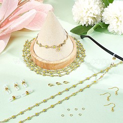 Daisy Flower Chain Bracelet & Necklace & Tassel Earrings & Eyeglass Chains Making Kit&nbsp;DIY-SC0021-73