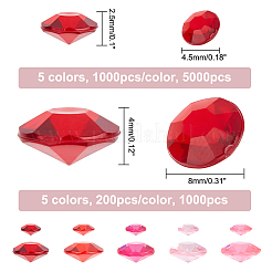 6000Pcs 10 Styles Pointed Back Acrylic Rhinestone Cabochons&nbsp;TACR-GA0001-07B