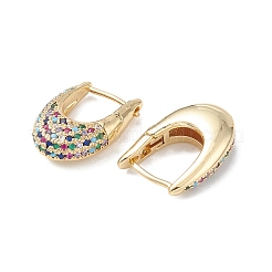 Colorful Cubic Zirconia Hoop Earrings&nbsp;EJEW-M216-02G