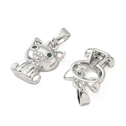 Brass Pave Cubic Zirconia Pendants&nbsp;KK-H076-10P