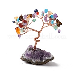 Natural Gemstone Tree Display Decoration&nbsp;DJEW-G027-05RG-05