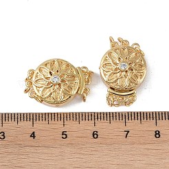 Rack Plating Brass Micro Pave Clear Cubic Zirconia Box Clasps&nbsp;KK-G494-07G