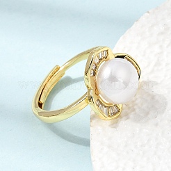 Adjustable Brass Micro Pave Cubic Zirconia Finger Rings&nbsp;CU-CBABA66-03G