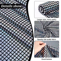 Sparkly Laser Hologram Polyester Square Sequin Fabric&nbsp;AJEW-WH0248-275A