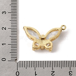 Brass Micro Pave Clear Cubic Zirconia Pendants&nbsp;KK-K419-04G
