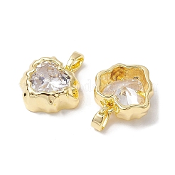 Valentine's Day Brass Micro Pave Clear Cubic Zirconia Pendants&nbsp;KK-K360-22G