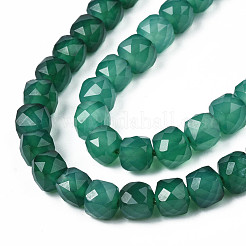 Natural Green Onyx Agate Beads Strands&nbsp;G-S359-375B