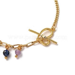 Brass Cubic Zirconia Charm Chain Bracelets&nbsp;BJEW-JB12364-01