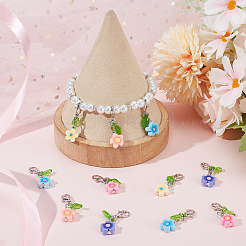 50Pcs Flower Handmade Polymer Clay Pendant Decorations&nbsp;HJEW-SC0001-66